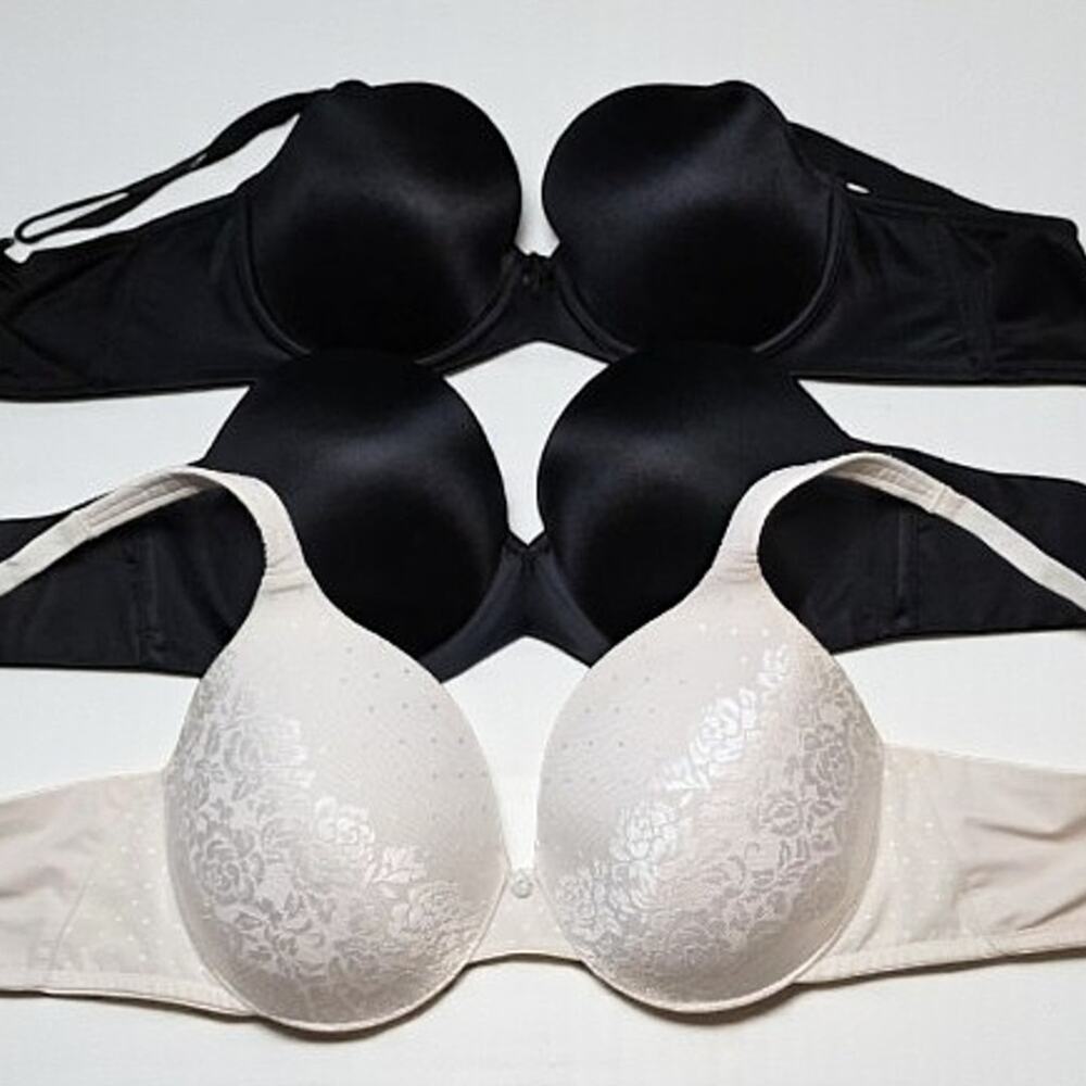 Soma Bra Lot 34D Full Coverage Strapless Minimizer Nude Black 3 Bras